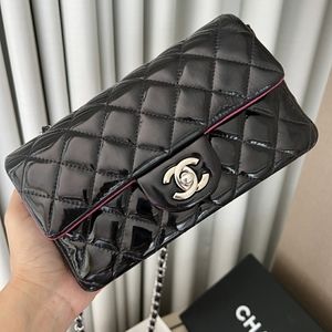 Chanel Black Mini Patent Classic Flap Bag